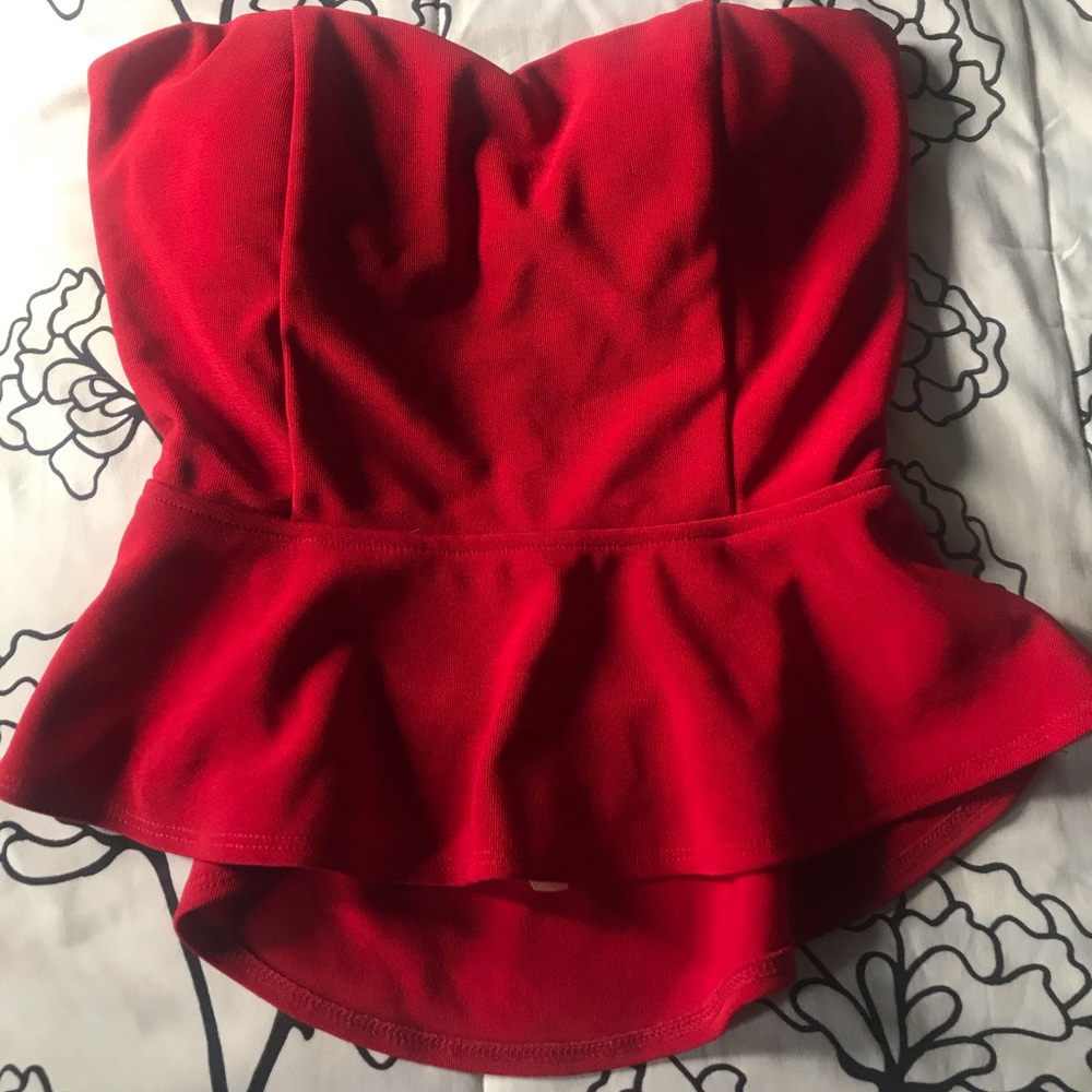 Red Peplum top ❤️